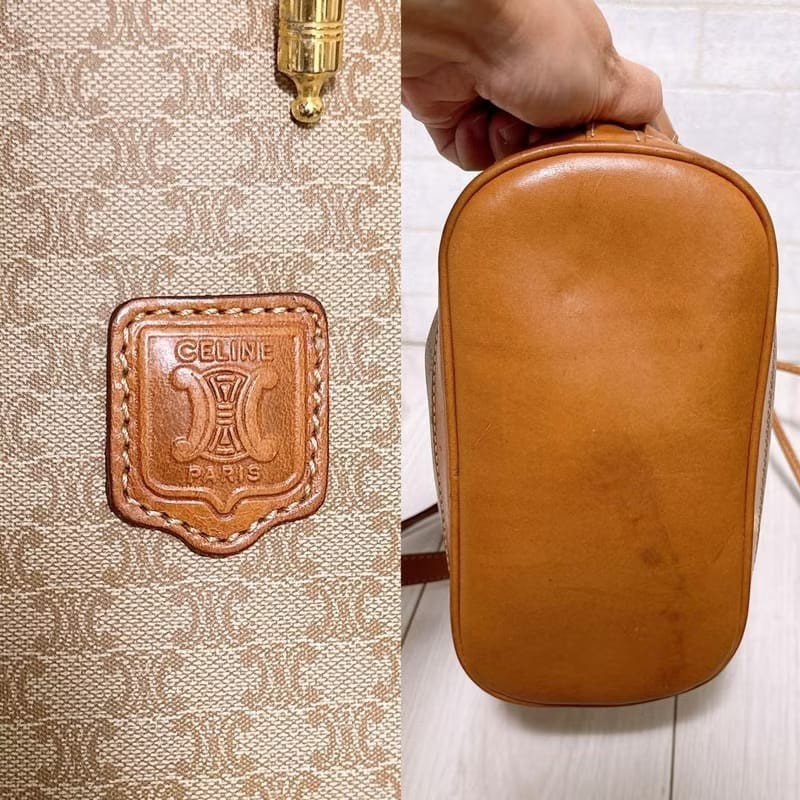 【LA LUNE】絕版古董包 Celine老花中古水桶包 單肩包 皮革包 斜背復古二手-7