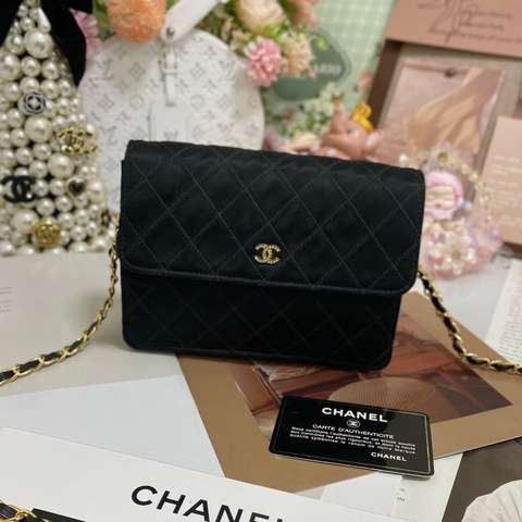 Chanel經典雙C 緞面信封包鏈條包 稀有限量款🏅