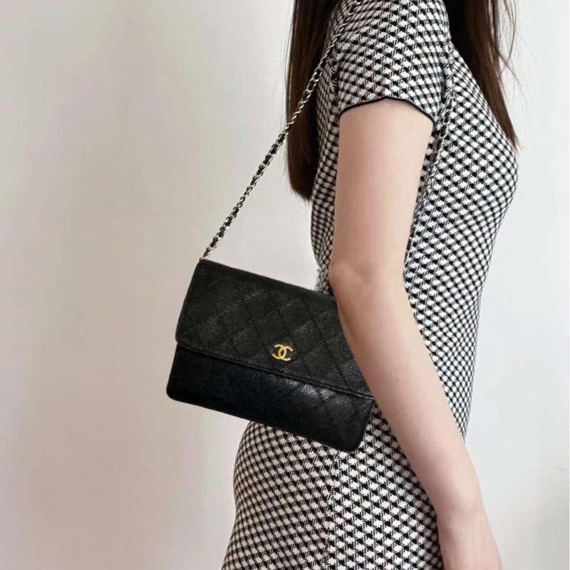 Chanel經典雙C 緞面信封包鏈條包 稀有限量款🏅-1