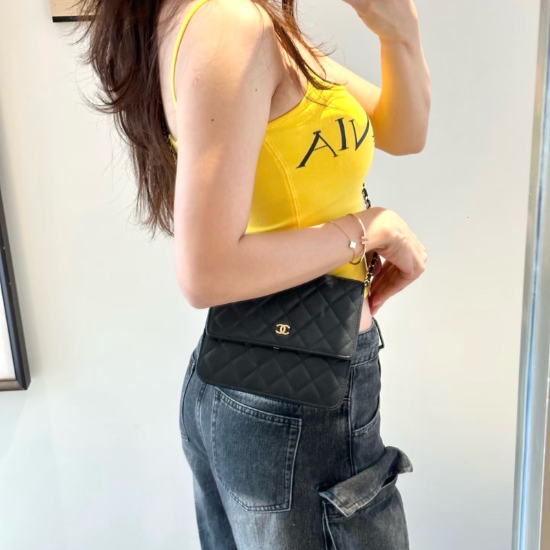 Chanel經典雙C 緞面信封包鏈條包 稀有限量款🏅-2