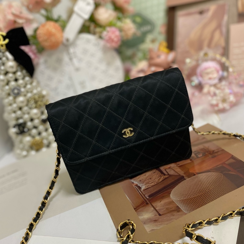 Chanel經典雙C 緞面信封包鏈條包 稀有限量款🏅-3