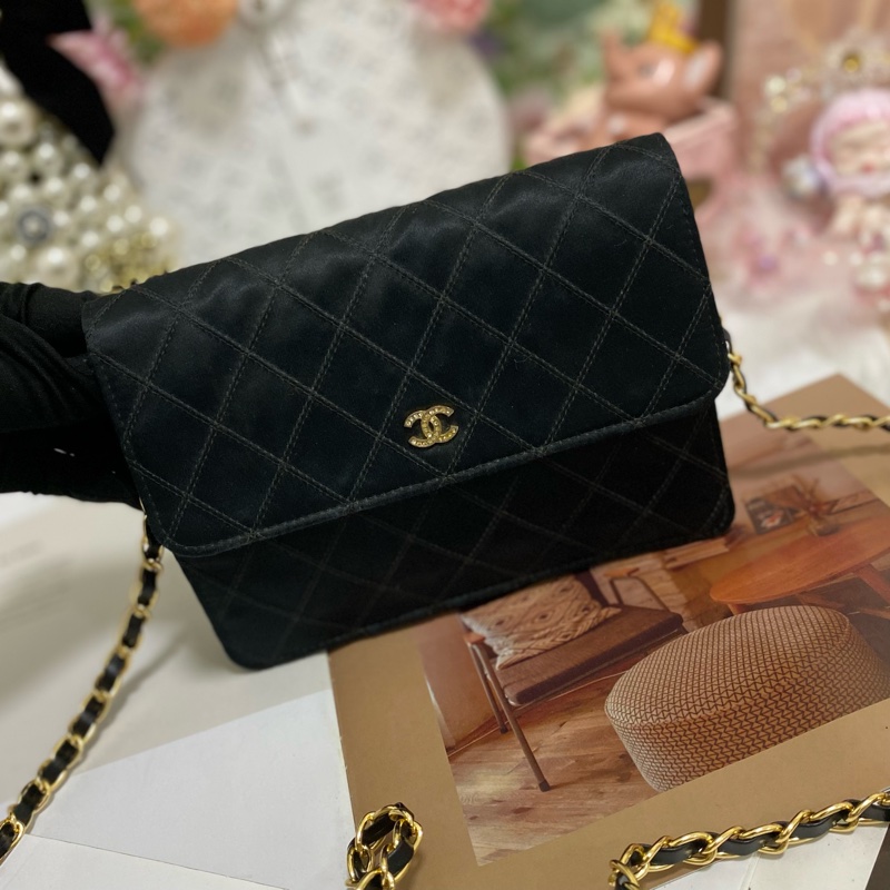Chanel經典雙C 緞面信封包鏈條包 稀有限量款🏅-5