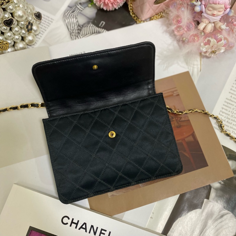 Chanel經典雙C 緞面信封包鏈條包 稀有限量款🏅-7