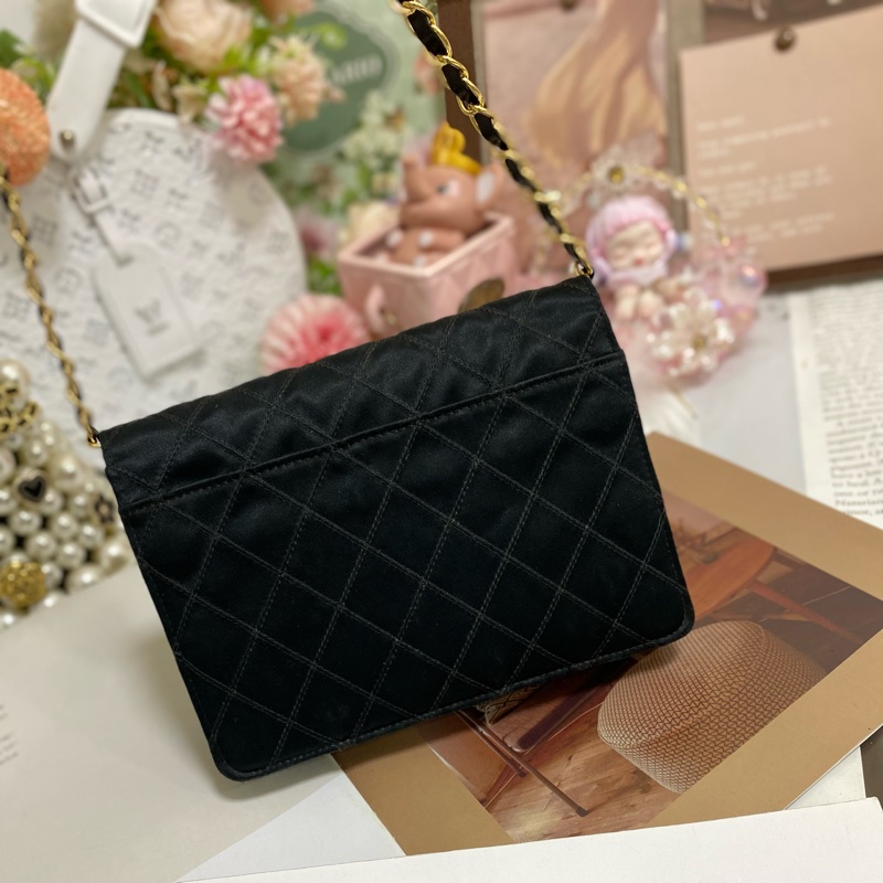 Chanel經典雙C 緞面信封包鏈條包 稀有限量款🏅-11