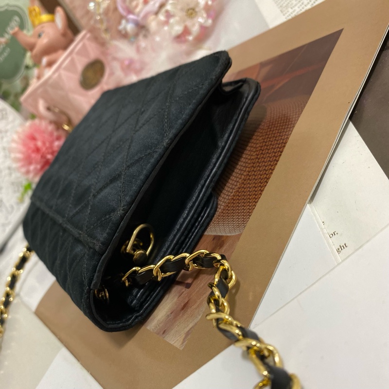 Chanel經典雙C 緞面信封包鏈條包 稀有限量款🏅-14