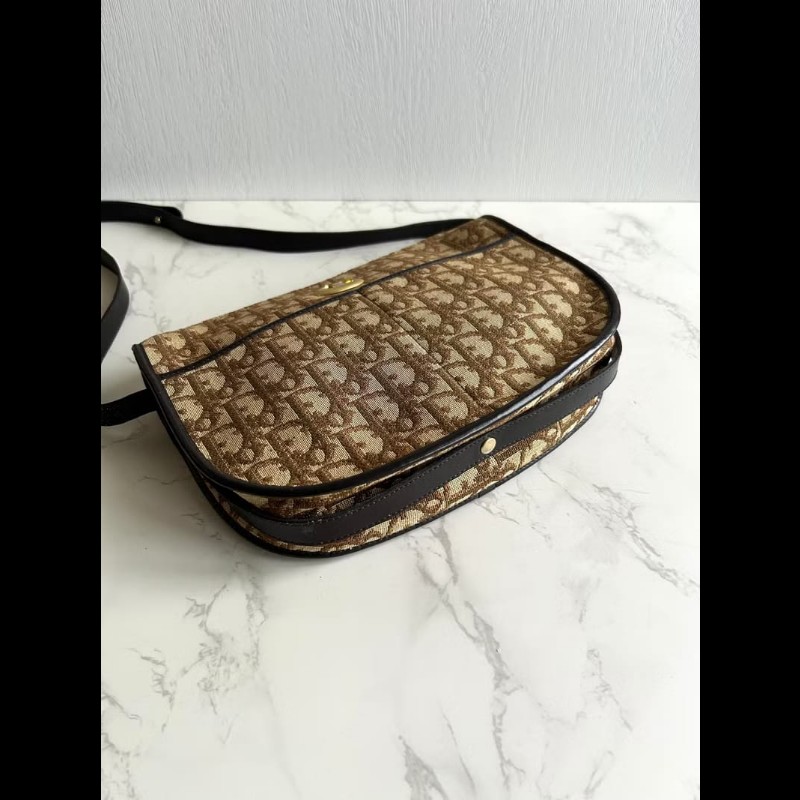 【LA LUNE】絕版中古包 Dior 酒紅老花半月包 斜背包 單肩包 側背包 二手包-6