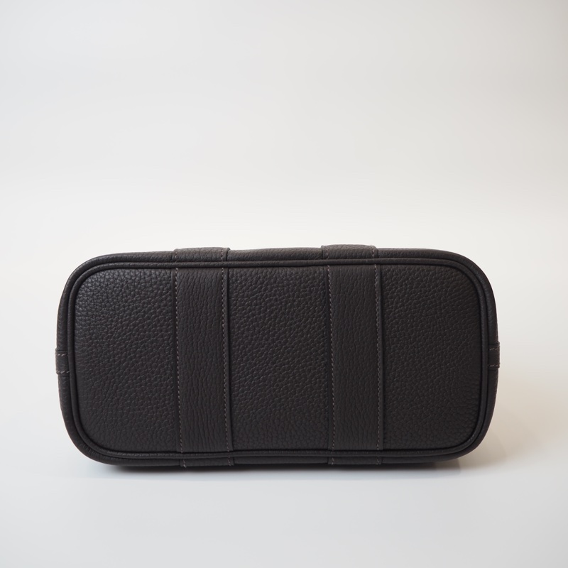 超甜全新閒置Hermès mini garden party帆布拼烏木色-2