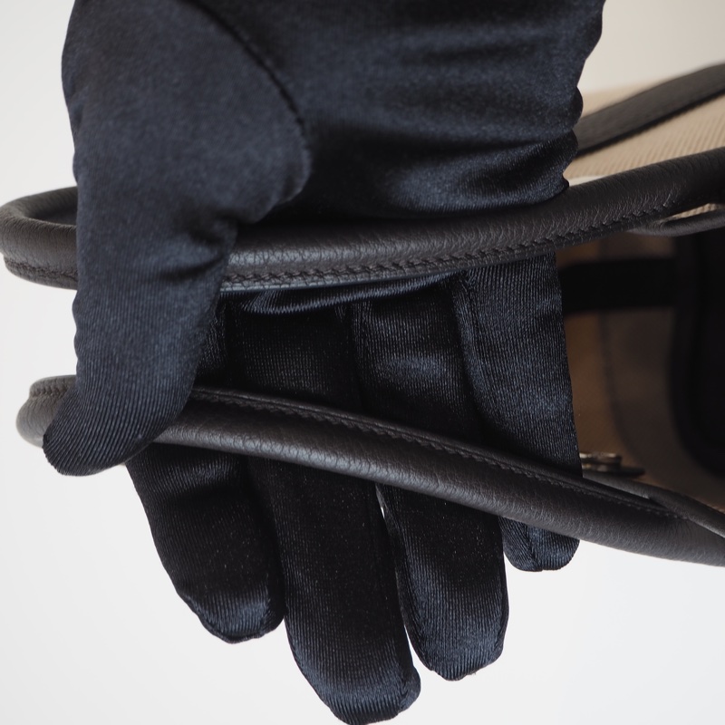 超甜全新閒置Hermès mini garden party帆布拼烏木色-24