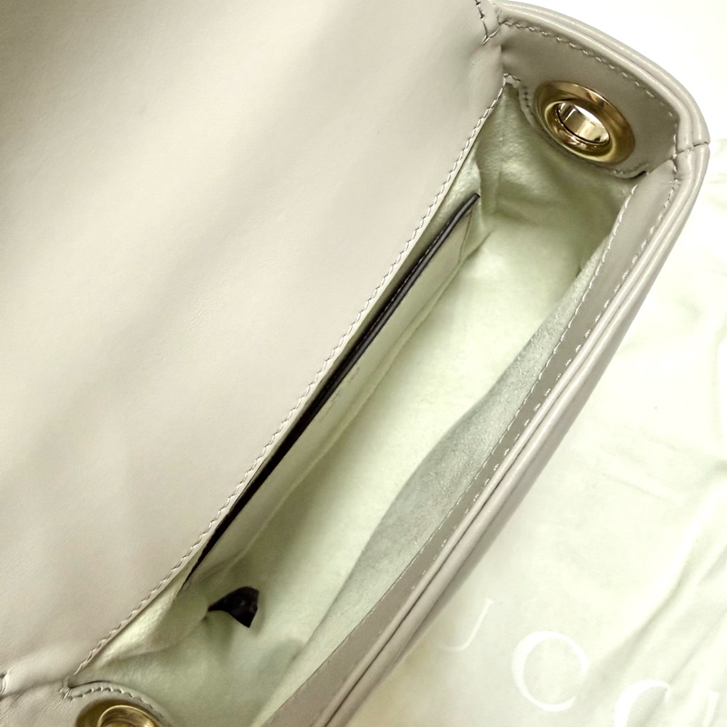 GUCCI Marmont香檳灰手提鏈包-2