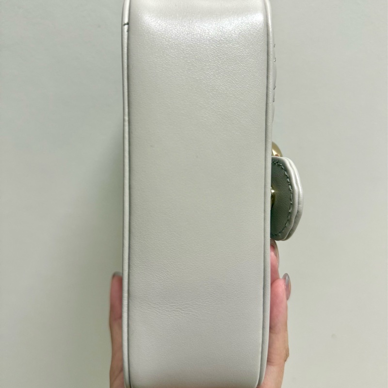 GUCCI Marmont香檳灰手提鏈包-4