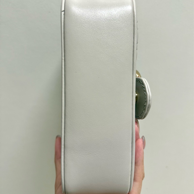 GUCCI Marmont香檳灰手提鏈包-7