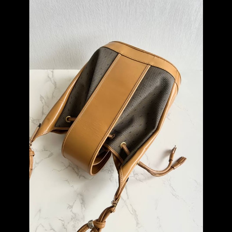 絕版古董包 Yves Saint Laurent 編織拼皮革水桶包 側背包 單肩包-8