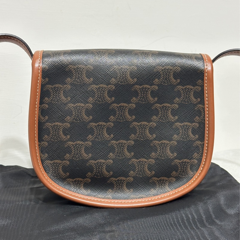 CELINE Triomphe 老花帆布小牛皮斜背包-1