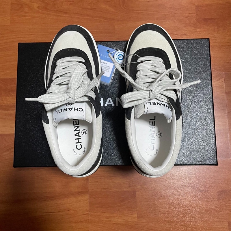 Chanel正品香奈兒23p徽標雙c 熊貓板鞋 黑白 36碼-4