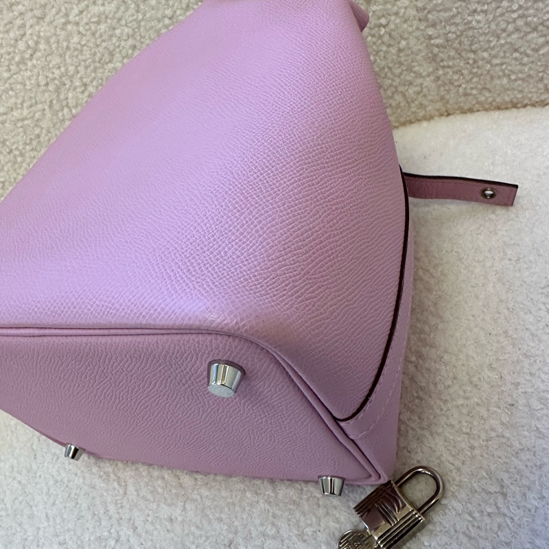 Hermes/愛馬仕 Picotin 18 菜籃子，限量編織手柄設計，配色為超仙氣的X9錦葵紫，搭配優雅銀扣-3