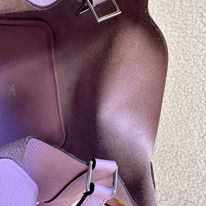 Hermes/愛馬仕 Picotin 18 菜籃子，限量編織手柄設計，配色為超仙氣的X9錦葵紫，搭配優雅銀扣-10