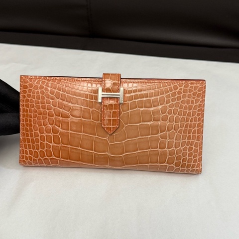 愛馬仕Hermes鰐魚皮bearn系列錢夾長錢包