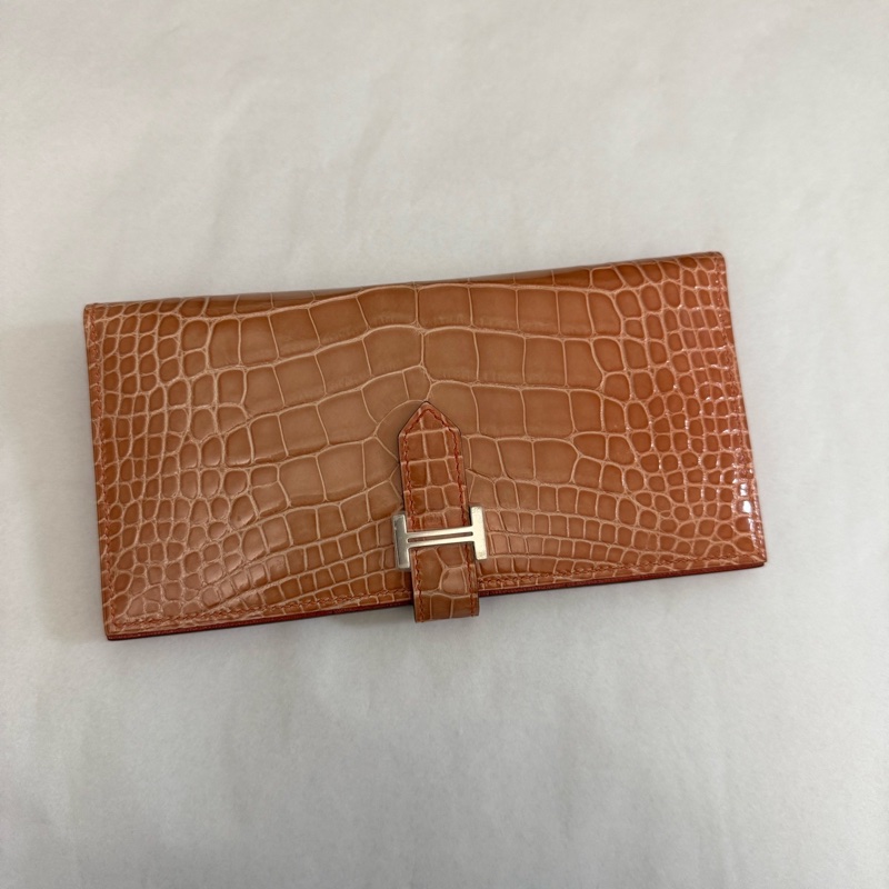 愛馬仕Hermes鰐魚皮bearn系列錢夾長錢包-2