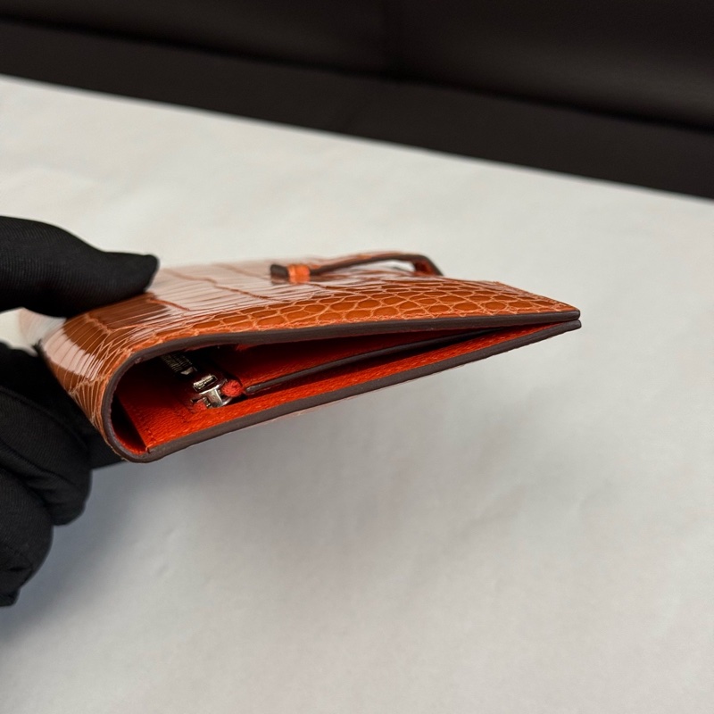 愛馬仕Hermes鰐魚皮bearn系列錢夾長錢包-5