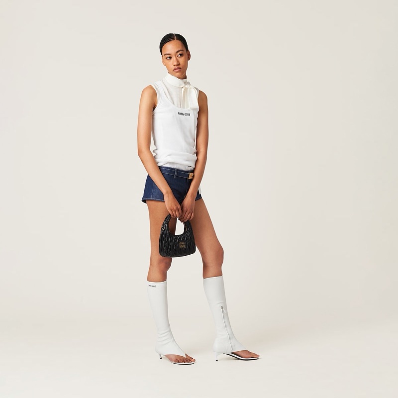 Miu Miu 女士 Wander小號徽標腋下包均碼碼小號、20cm*6cm*17cm-4