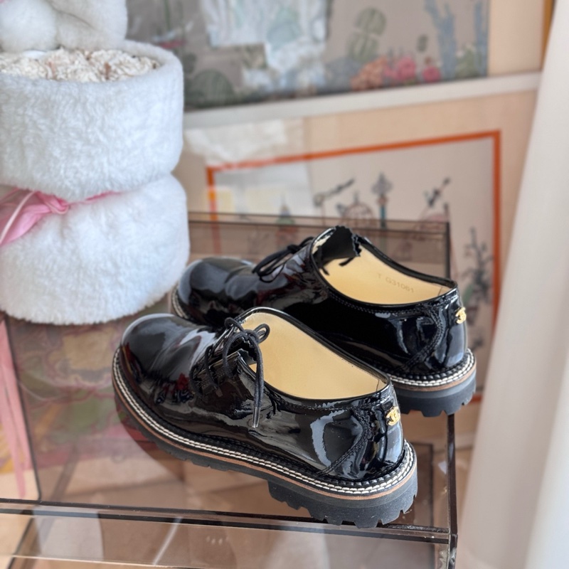 Chanel 香奈兒 圓頭漆皮廚師德比鞋 derby鞋 GD尺碼:38碼 。-4