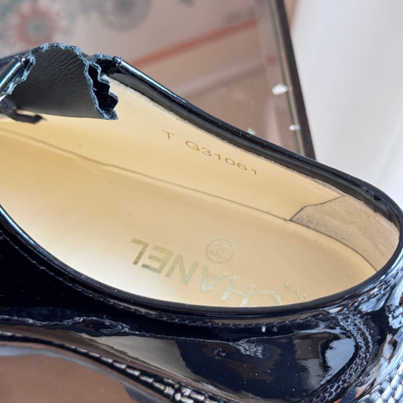 Chanel 香奈兒 圓頭漆皮廚師德比鞋 derby鞋 GD尺碼:38碼 。-5