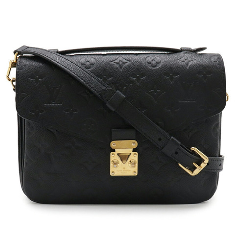 路易威登 Monogram Empreinte Pochette Metis 中型手提包 手拿包 單肩包 黑色 黑色 M41487