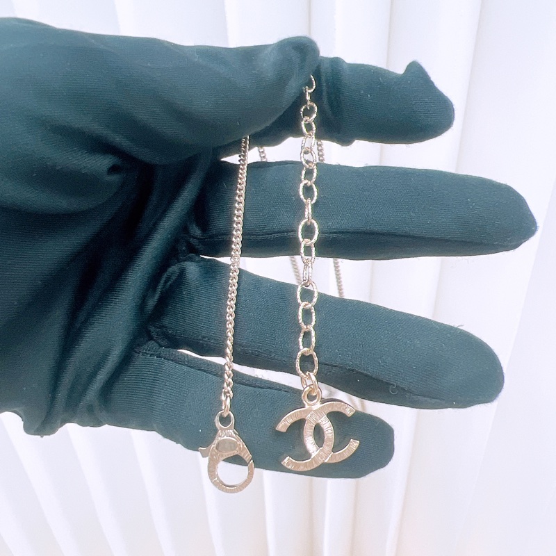 Chanel 24k 蝴蝶結雙C項鍊-4