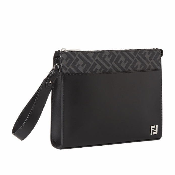 Fendi 男士 FF Squared 手拿包均碼碼常規、27cm*6cm*20cm-0