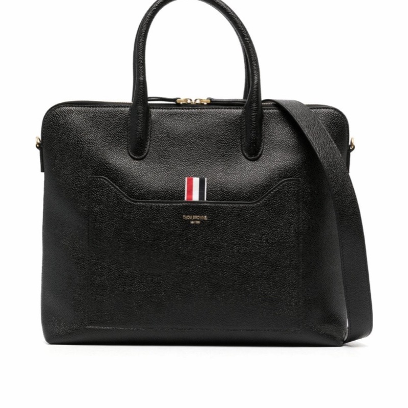 Thom Browne 男士 四條紋標誌公文包均碼碼36cm*9cm*27cm-0