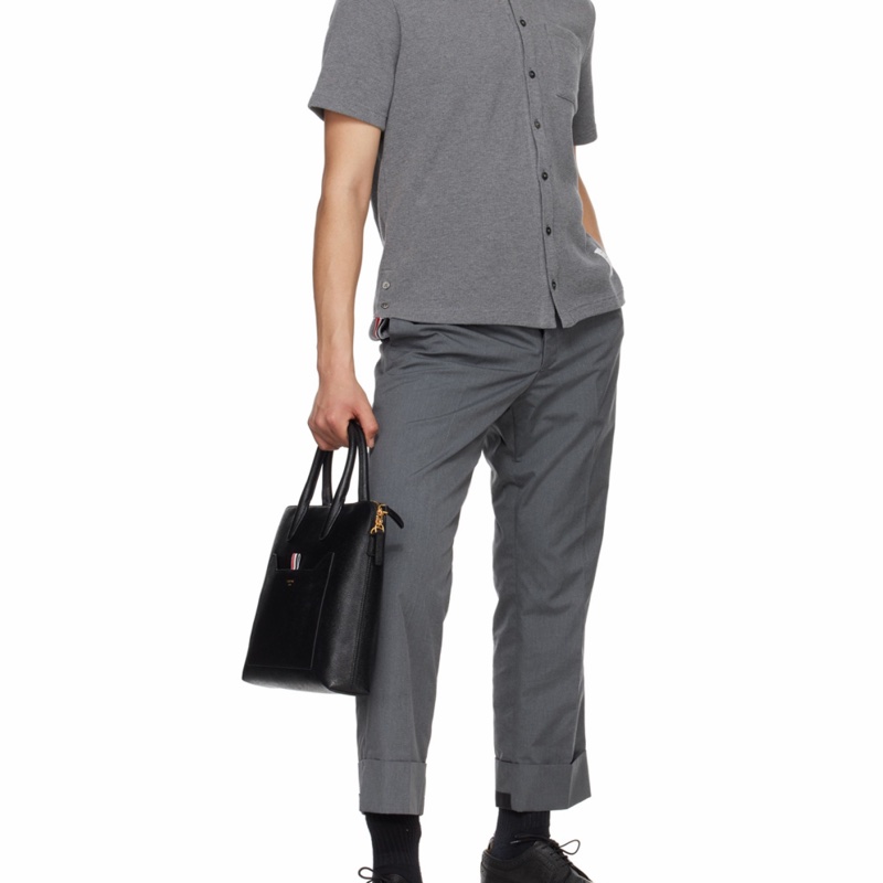 Thom Browne 男士 四條紋標誌公文包均碼碼36cm*9cm*27cm-2