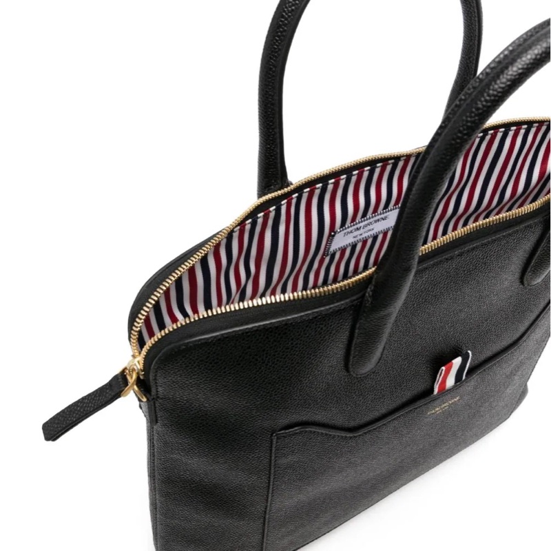 Thom Browne 男士 四條紋標誌公文包均碼碼36cm*9cm*27cm-3