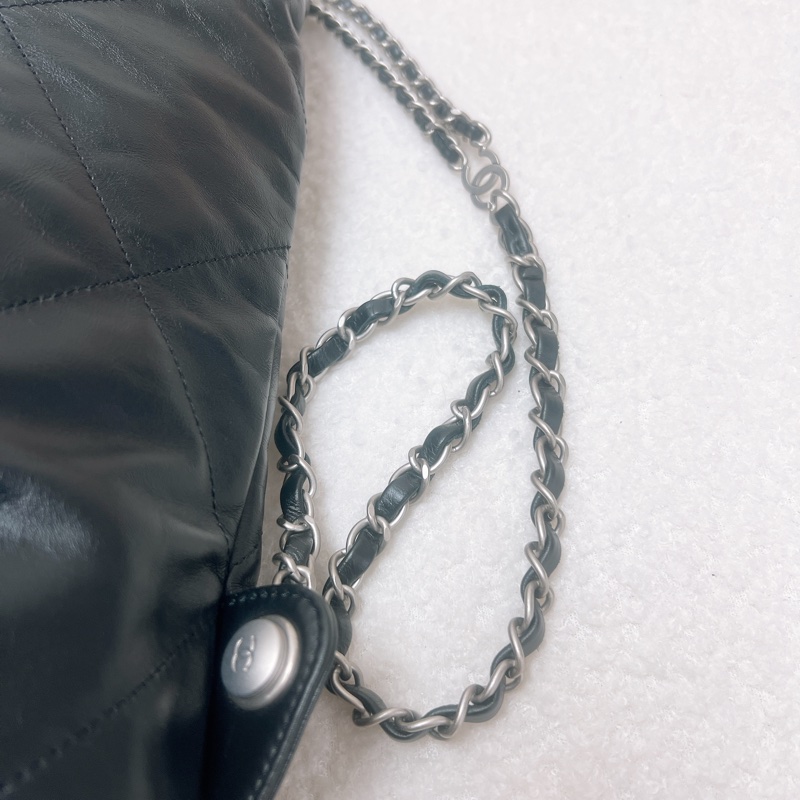 Chanel 22 黑銀雙肩包/背包-12