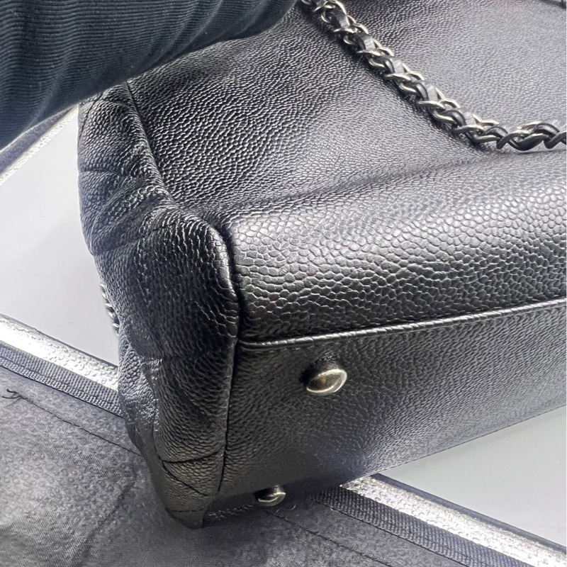 【一次擁有兩顆包❗️多功能用途✨ CP值極高😍】Chanel黑銀荔枝皮Tote 毛呢編織二合一-18
