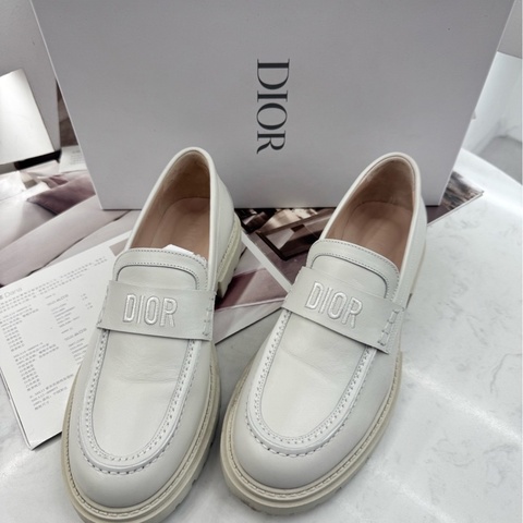 98新 Dior 白色 樂福鞋 35碼 無附件
