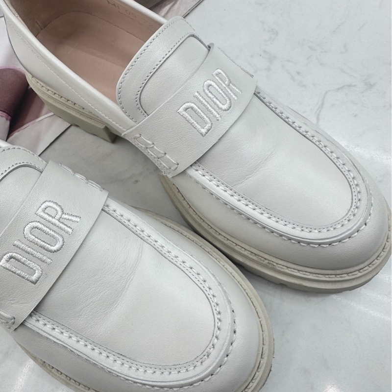 98新 Dior 白色 樂福鞋 35碼 無附件-2