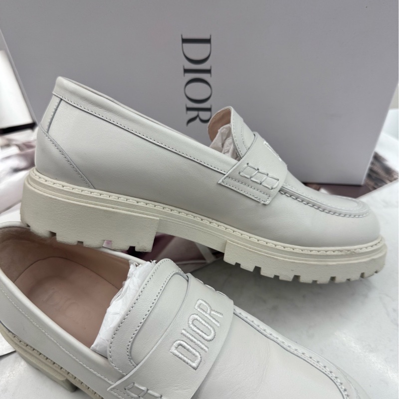 98新 Dior 白色 樂福鞋 35碼 無附件-3