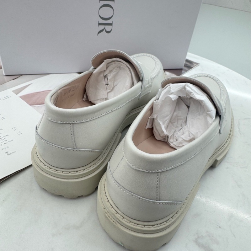 98新 Dior 白色 樂福鞋 35碼 無附件-4