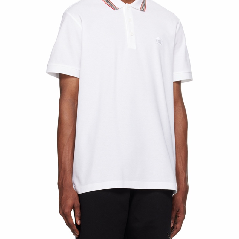 Burberry 男士 標誌性條紋衣領Polo衫XXXS XXS XS S M L XL XXL XXXL碼模特身高187CM,穿著L碼。-5