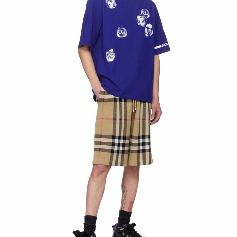 Burberry 男士 格紋提花短褲XXS XS S M L XXL碼模特身高186CM,穿著M碼-4