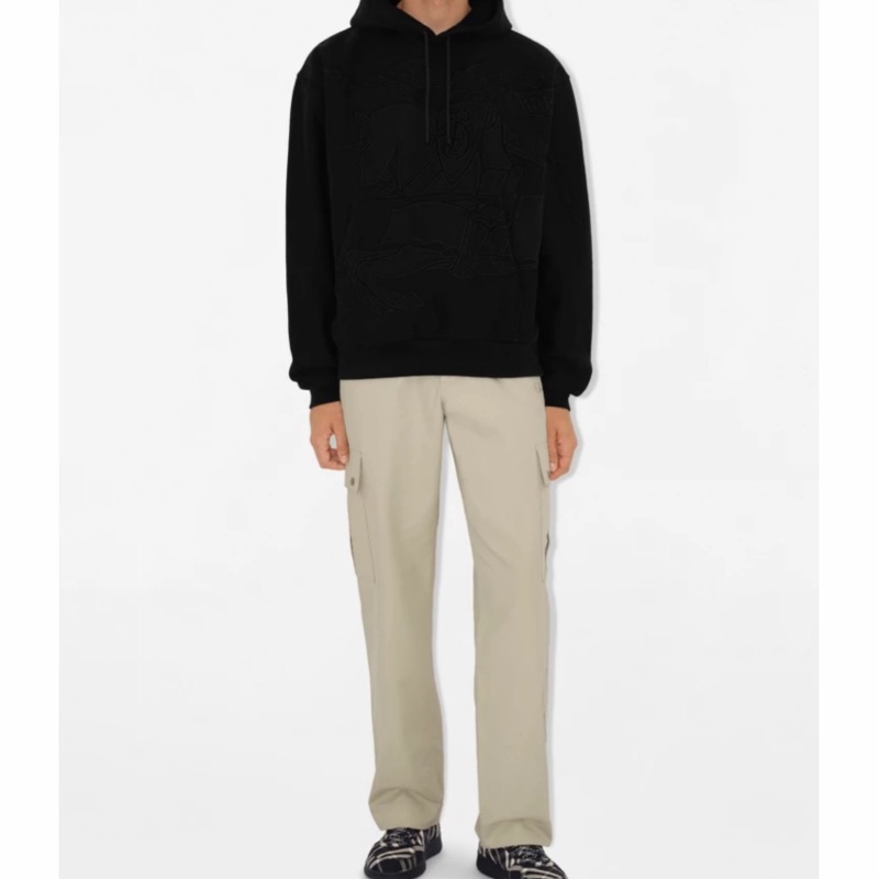 Burberry 男士 EKD 混紡衛衣XS S M L XL XXL碼模特身高 191 CM,穿著 L 碼-2