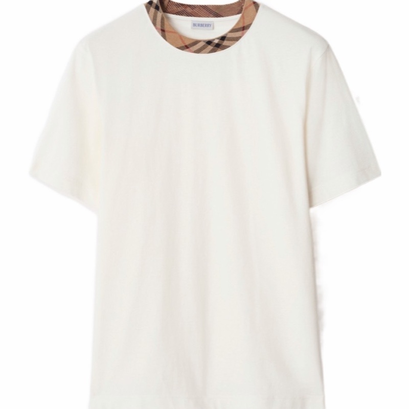 Burberry 男士 格紋裝飾棉質 T 恤XS S M L XL XXL XXXL碼-0