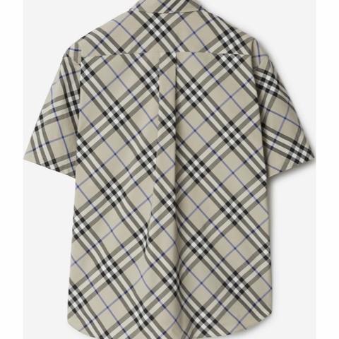 Burberry 男士 格紋棉質襯衫XS S M L XL碼模特身高 189CM，穿著UKL 碼