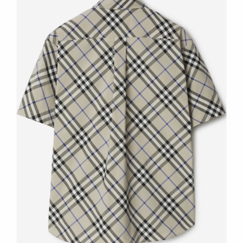 Burberry 男士 格紋棉質襯衫XS S M L XL碼模特身高 189CM,穿著UKL 碼-0