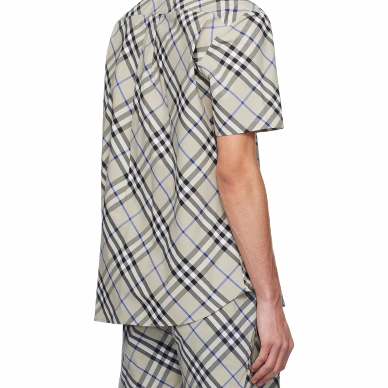 Burberry 男士 格紋棉質襯衫XS S M L XL碼模特身高 189CM,穿著UKL 碼-4