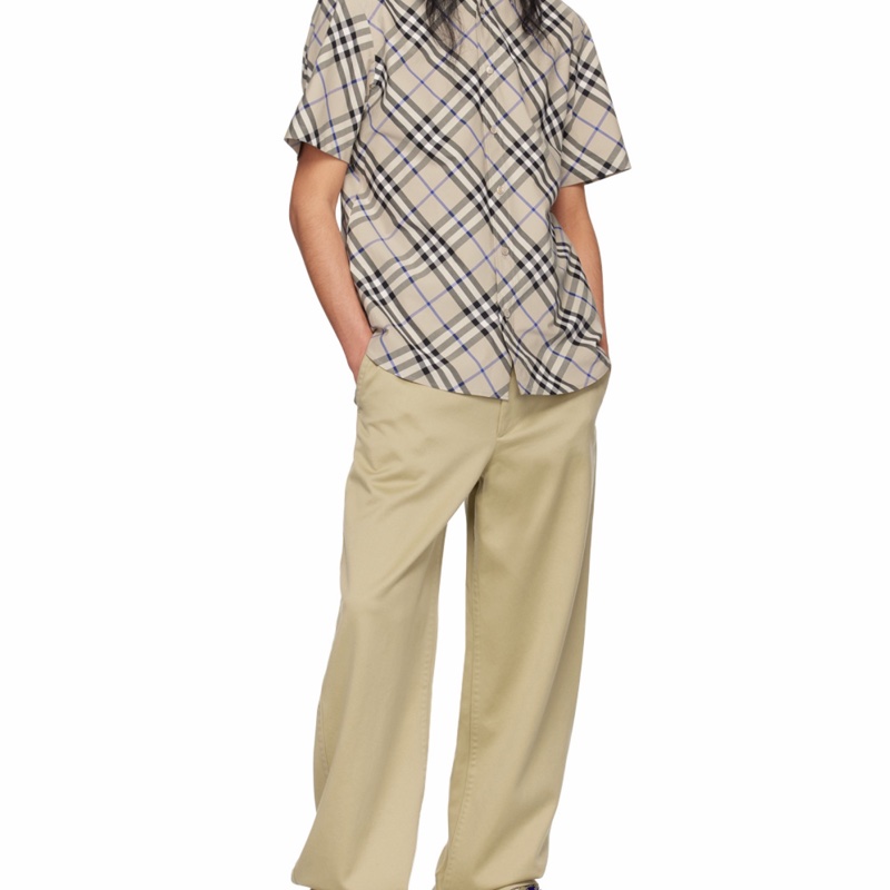 Burberry 男士 格紋棉質襯衫XS S M L XL碼模特身高 189CM,穿著UKL 碼-5