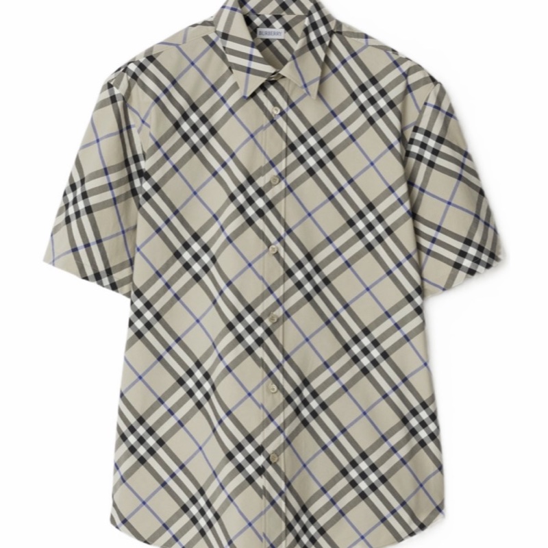 Burberry 男士 格紋棉質襯衫XS S M L XL碼模特身高 189CM,穿著UKL 碼-6