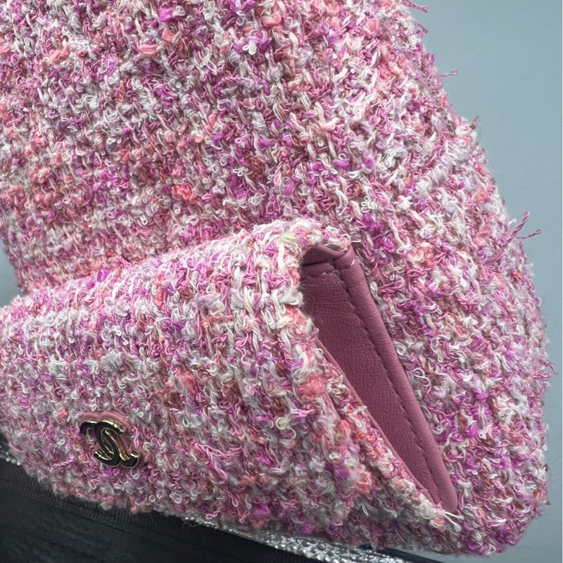 【少女心爆棚😍可愛小書包💖全網最低價】Chanel 粉色粗花呢 雙肩Mini迷你包 24P 芯片款-14