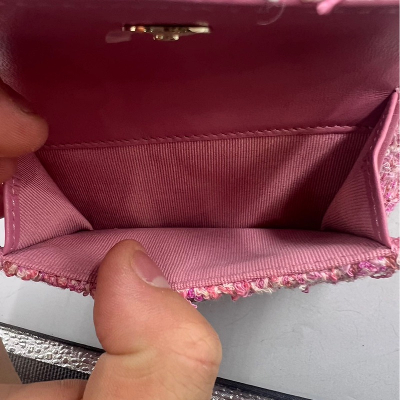 【少女心爆棚😍可愛小書包💖全網最低價】Chanel 粉色粗花呢 雙肩Mini迷你包 24P 芯片款-23