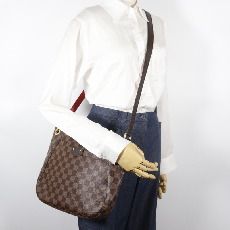 路易威登 Southbank 單肩包 N42230 Damier 帆布 2017 棕色 DR4127 A5 雙拉鍊女士-11